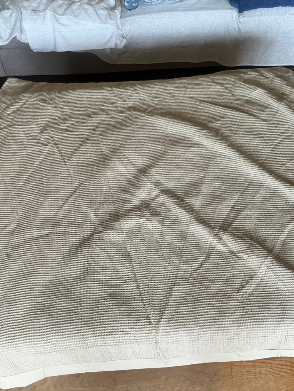 NWOT Calvin Klein Tan Waffle Knit QUEEN Duvet cover